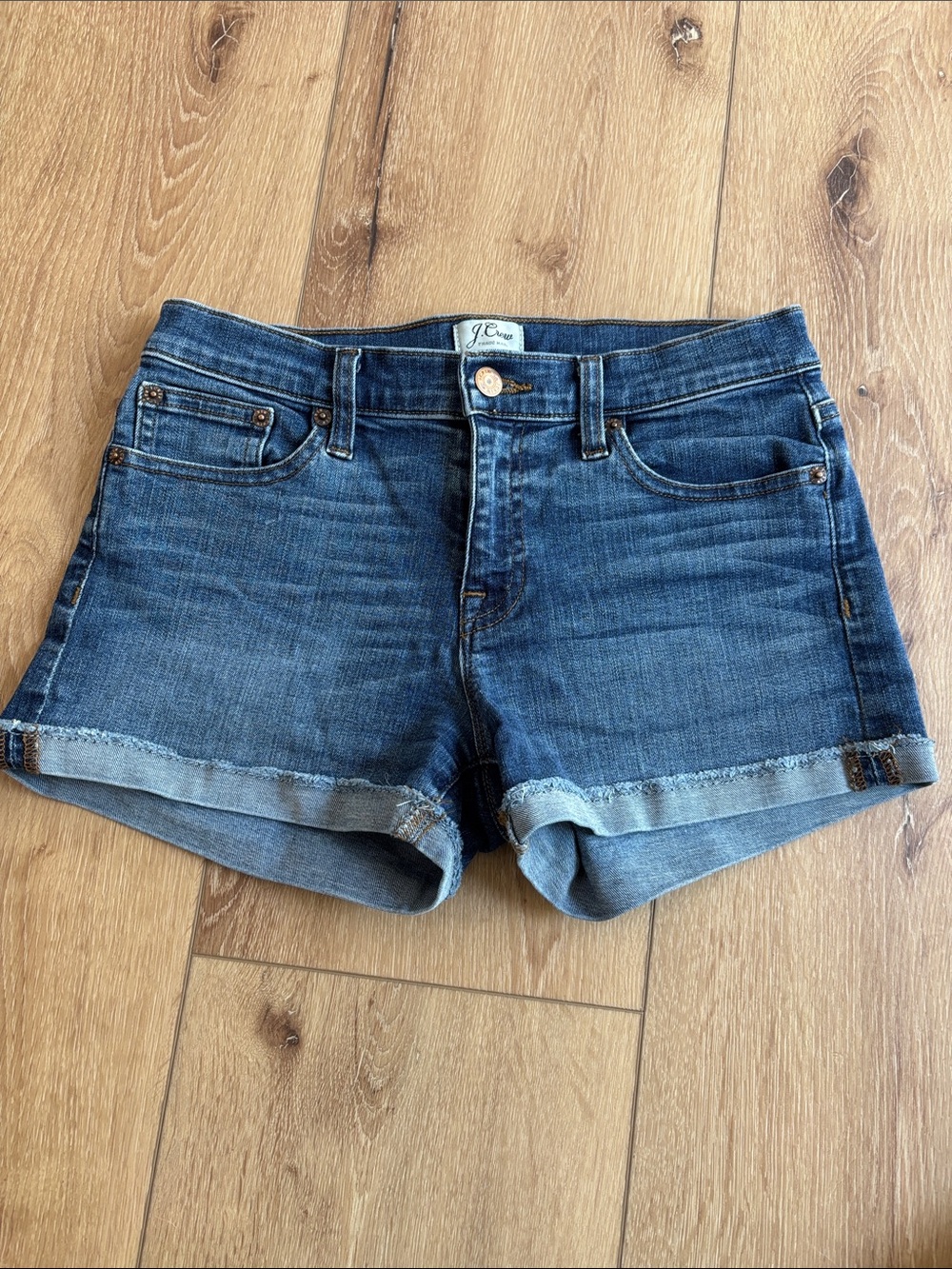 J. Crew Blue Denim Rolled Hem Shorts